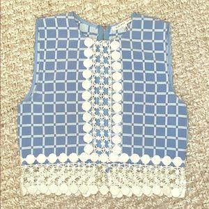 Endless Rose Blue and White Crop Top